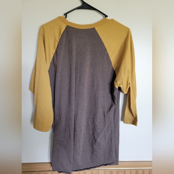 Crazy Train "It's Fall Ya'll" Scarecrow Mustard Yellow 3/4 Sleeve Raglan Tee - Picture 3 of 4